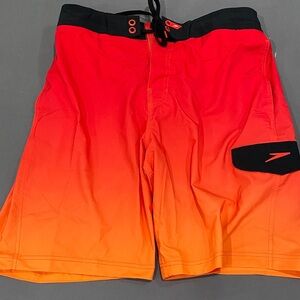 Speedo Men's Orange and Black Board Shorts
